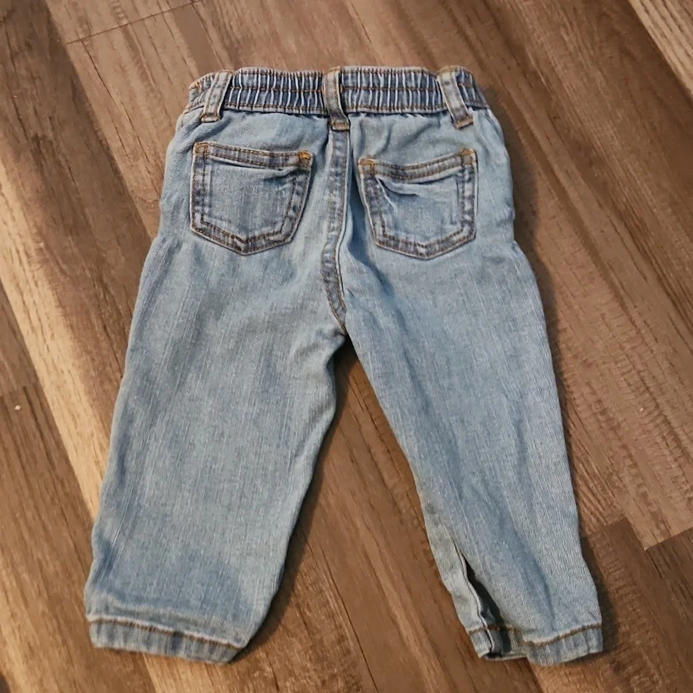 Denim Jeans (2 Pair) Toddler Girls  Size 12 12-18 mo Dark/Light Wash Ruffles